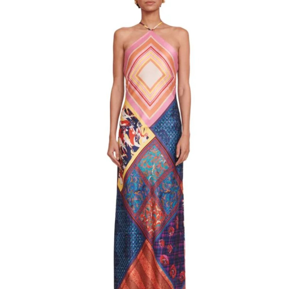STAUD Multicolor Geometric Maxi Dress